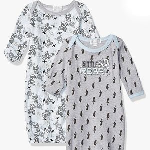🆕️ Quiltex Baby Boy's Long Sleeve Sleeper Gown Set, 2 Pack